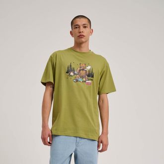 Santa Cruz T-Shirt SANTA CRUZ BRAUN PIZZA BEAR T-SHIRT, Herren, Gr. M, gr&uuml;n (iguana), Obermaterial: 100% Baumwolle, normal, Rundhals, Shirts T-Shirt