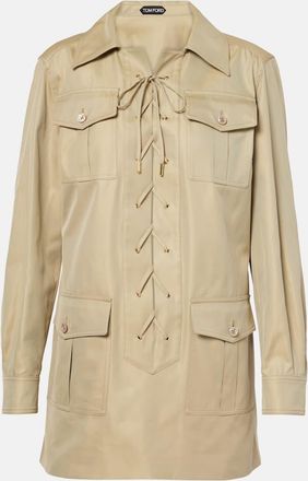 Tom Ford Abito corto Safari in cotone e seta
