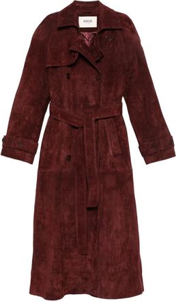 Ducie Trench Corrin in pelle scamosciata - Rosso