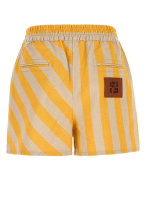 Fendi Pequin Shorts - Yellow