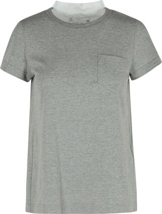 sacai Camiseta de algodón gris sacai