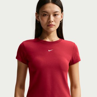 Nike Womens Nike Sportswear Chill Knit T-Shirt in Red | FV5508-613
