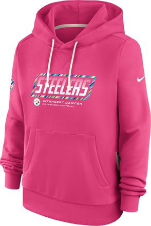 Nike Pittsburgh Steelers Crucial Catch Standard Issue Nike Womens Dri-FIT NFL Pullover Hoodie in Pink | 03C368XZUS-F9R