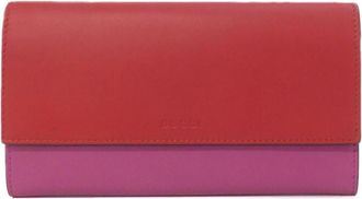 Gucci Pink Red Color Leather Long Wallet (Bi-Fold) (Pre-Owned)