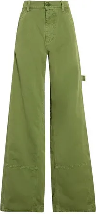 Marni Garment Dyed Cotton Wide Leg Pants in 00V44 Garden Green at Nordstrom, Size 40