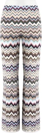Missoni Rechte broek met chevronpatroon - Dames - Wijde Broeken - Veelkleurig - S - Wol - Broeken