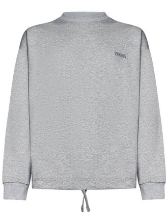 スウェット・トレーナー ZEGNA gray cotton sweatshirt Zegna - Gray Cotton & Cashmere Hoodie | Mitchell Stores