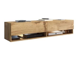 Mirjan24 Mueble Tv Sarasota 118, Roble Wotan, N&uacute;mero De Puertas: 2, N&uacute;mero De Cajones: 0, 140x30x33cm, Led