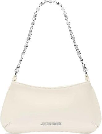 Jacquemus De Kleine Bisou Cha&icirc;ne Tas - Dames - Schoudertassen - Beige - ONE Size - Katoen - Tassen