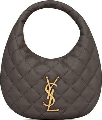 Saint Laurent Icarino Quilted Handbag - Dames - Handtassen - Grijs - ONE Size - Leer - Tassen