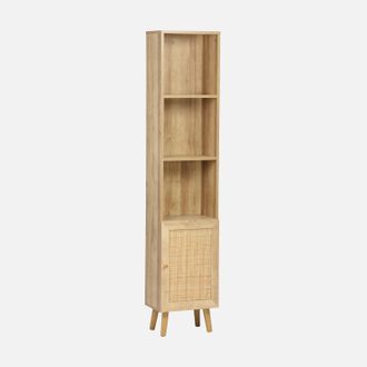 Sweeek Sweeek - Columna De Almacenamiento Para Cuarto De Ba&ntilde;o, Boheme, Natural, 35x25x167 Cm