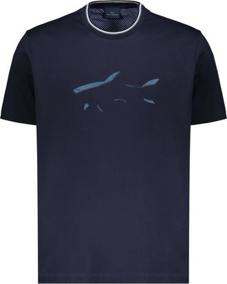 Paul & Shark T-shirt met ronde hals van katoen - Heren - T-shirts - Blauw - S - Katoen - Tops
