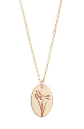 Set & Stones Louise Birth Flower Necklace in Gold /March at Nordstrom