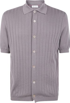 Brunello Cucinelli Short Sleeves Polo Neck Cardigan