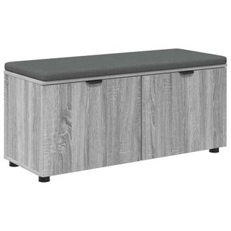 vidaXL Banco De Entrada Con Coj&iacute;n Gris Sonoma 100 X 38 X 46 Cm Vidaxl