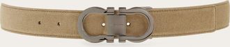 Ferragamo Uomo Cintura regolabile Gancini Beige