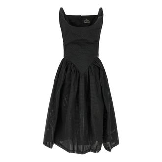Vivienne Westwood Kleedjes, Dames, Zwart, XS, Katoen, Sunday Dress