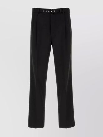 Prada wool pleated wide-leg pants