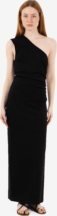 SOLOTRE Abito lungo monospalla nero