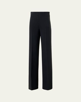 Akris Double-Face Wool Bootcut Trousers