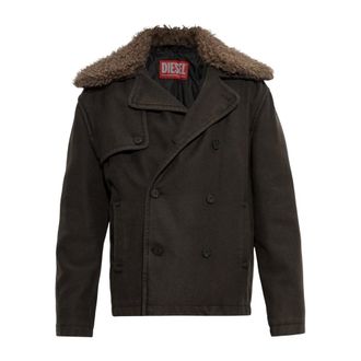 Diesel Heren, Mantels, Bruin, Maat: M Wol