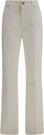 Balmain Straight Jeans, female, White, Size: XS Cotton Straight-Leg Jeans