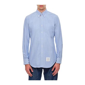 Thom Browne Casual Shirts, male, Blue, S, Classic Long Sleeve Shirt