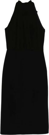 Max Mara Abito midi con scollo allamericana - Nero