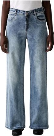 Joseph Ribkoff Goldie Wide-Leg Jeans - Dames - Regular Fit Jeans - Blauw - 4XL - Katoen - Jeans