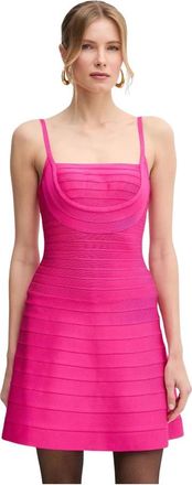 H&eacute;rve L&eacute;ger Milly Jurk - Dames - Korte kleedjes - Roze - S - Rayon - Kleedjes