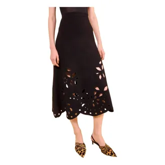 Ulla Johnson Grace Knit Midi Skirt - female - Ulla Johnson - Midi Skirts - Black - M - Skirts