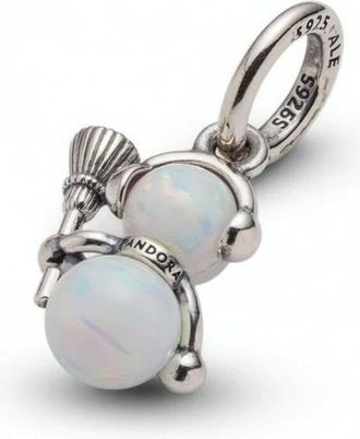Pandora Opalescent Sneeuwman Dangle Bedel - Dames - Sieraden - Grijs - ONE Size - Accessoires