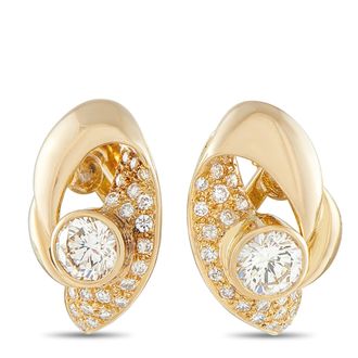 Luxury Bazaar 18K Yellow Gold 3.30ct Diamond Earrings MF03-100826