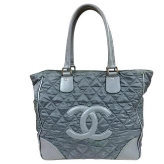 Chanel Pre-owned Tote Bags, female, Gray, Size: ONE SIZE Pre-owned Nylon chanel-bags