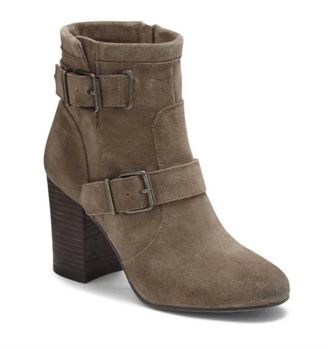 Vince Camuto Womens Simlee Suede Leather Ankle Booties In Grey