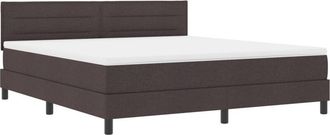 vidaXL Vidaxl - Box Spring Bed with Mattress Dark Brown 180 x 200 cm Fabric