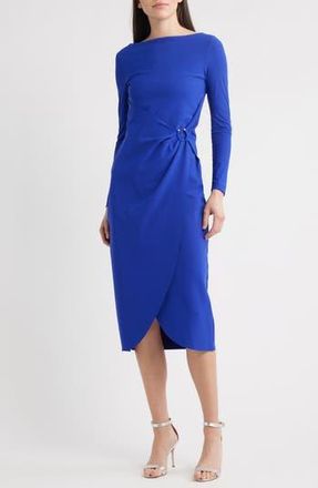La Petite Robe Di Chiara Boni Gekko Long Sleeve Midi Dress in Blue Violet at Nordstrom Rack, Size 8