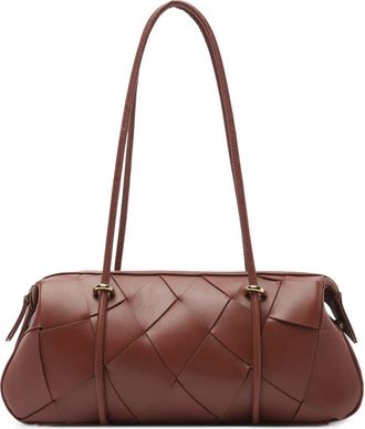 Arezzo Sarah Medium Leather Shoulder Bag in Cioccolato at Nordstrom