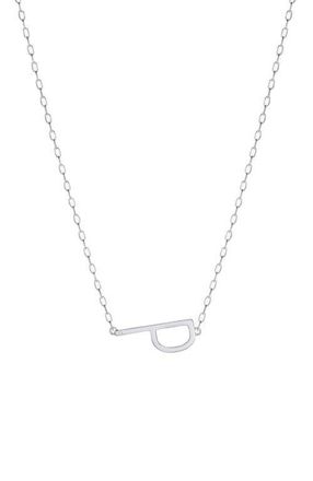 Alex and Ani Silver Elongated Initial Pendant Necklace in Silver - P at Nordstrom