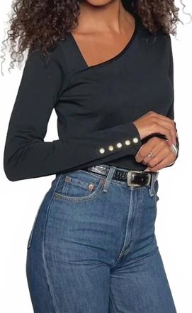 Nation Ltd Anita Asymmetrical Top In Jet Black