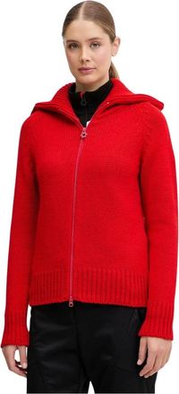 Newland Lady W Full Zip Cardigan - Dames - Sportshirts - Rood - S - Wol - Fitness