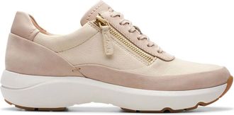Clarks Tivoli Zip Sneakers - Dames - Sneakers - Beige - 43 EU - Leer - Schoenen