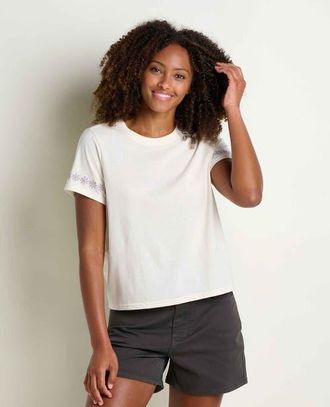 Toad & Co Womens Re-Form Crew Embroidered in Salt Embroidery at Nordstrom, Size X-Small