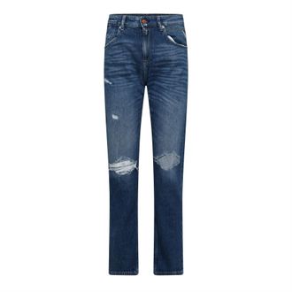 Replay Womens Marty Boy-Fit Jeans in Blue Cotton - Size 27W/28L