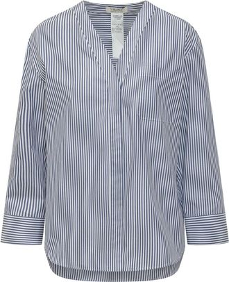 Max Mara Blue V-Neck Stripes Shirt