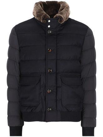 Moorer Navy Mock Collar Jacket