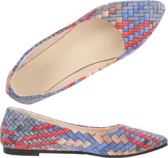 Frcolor Breathable Casual Pumps for Women Flat Pointed Toe Ballet Flats Non-Slip Lightweight PU Shoes Four Seasons Walking Footwear Comfortable Soft Lining Re