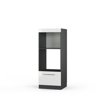Vicco Armario Para Microondas Fame-line, Blanco Alto Brillo, 60 Cm Abierto