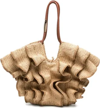 Zimmermann Medium Goldentime Ruffled-detail Tote Bag