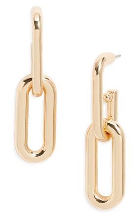 Open Edit Oval Link Drop Earrings in Gold at Nordstrom